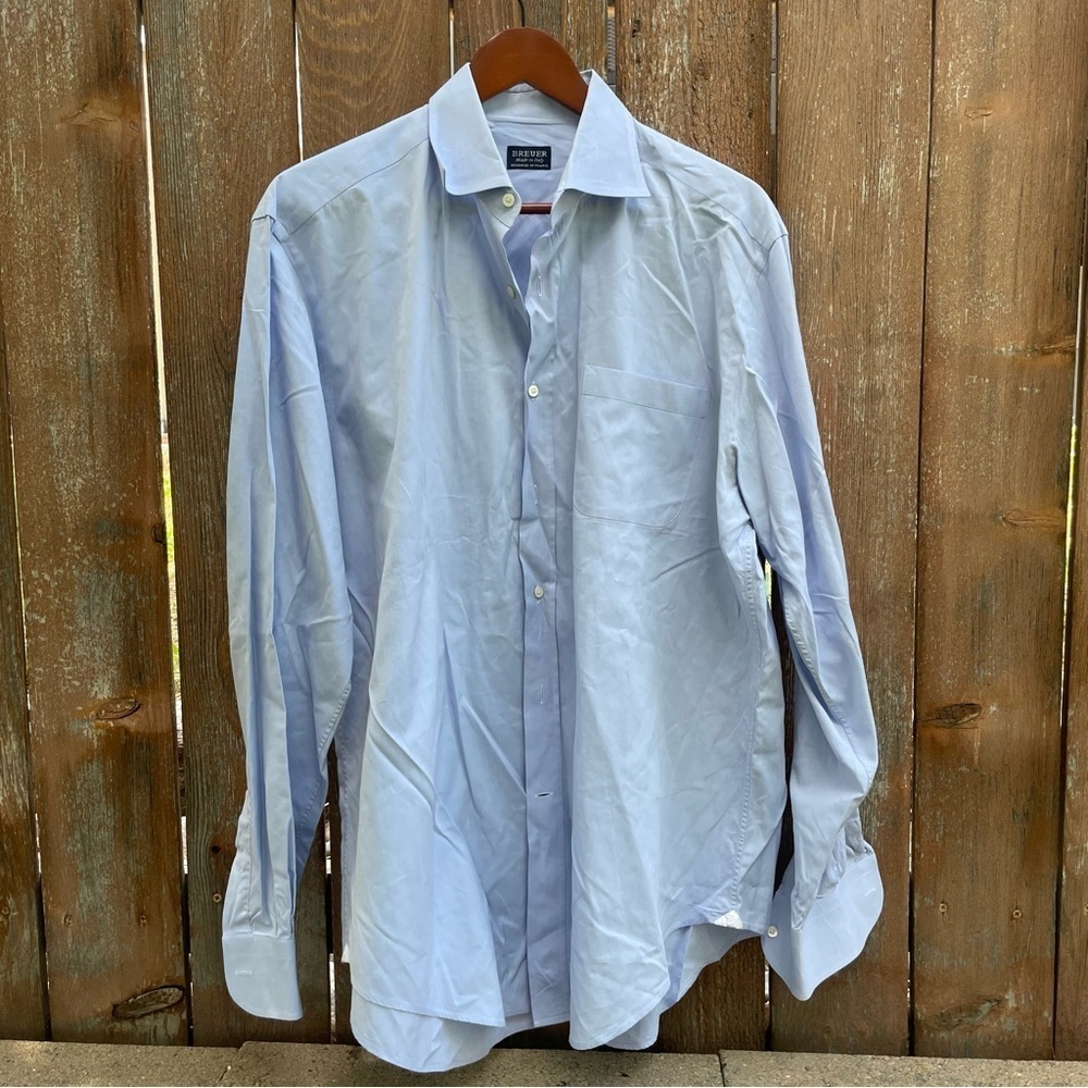 BREUER Men’s Blue Long Sleeve Button Down Dress Shirt Size 17